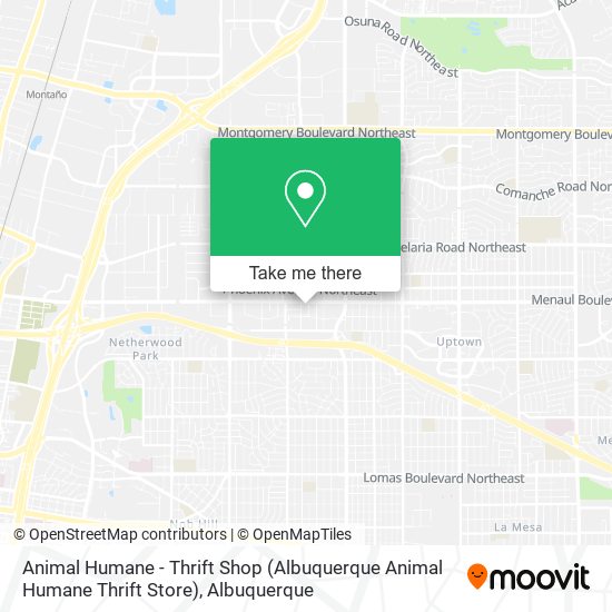 Mapa de Animal Humane - Thrift Shop (Albuquerque Animal Humane Thrift Store)