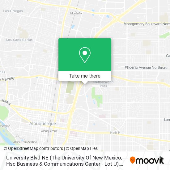 Mapa de University Blvd NE (The University Of New Mexico, Hsc Business & Communications Center - Lot U)