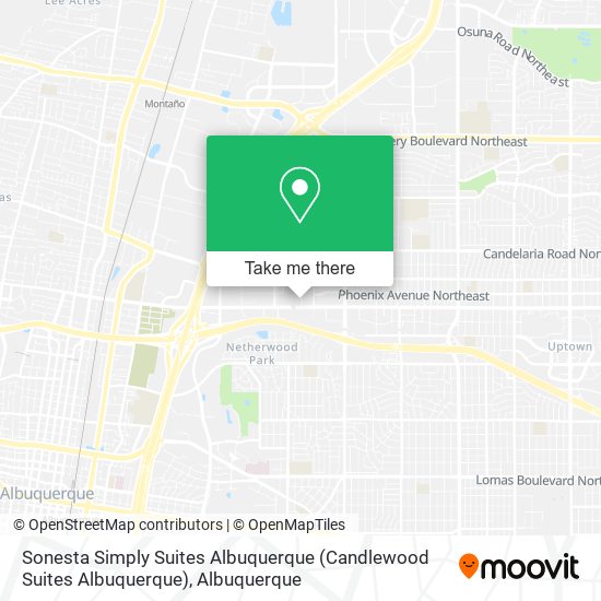 Mapa de Sonesta Simply Suites Albuquerque (Candlewood Suites Albuquerque)