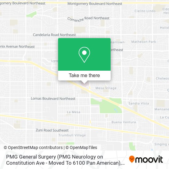 PMG General Surgery (PMG Neurology on Constitution Ave - Moved To 6100 Pan American) map