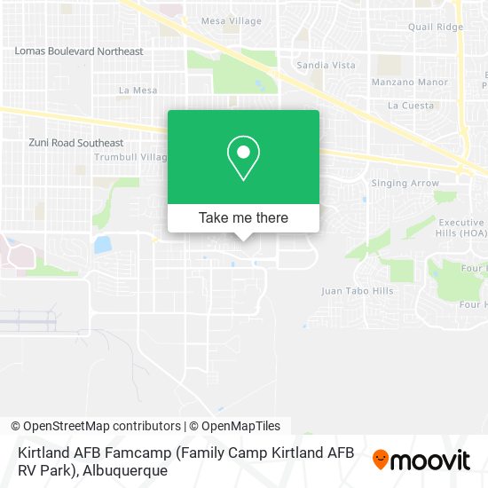 Mapa de Kirtland AFB Famcamp (Family Camp Kirtland AFB RV Park)