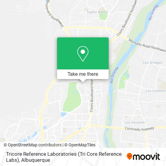 Mapa de Tricore Reference Laboratories (Tri Core Reference Labs)