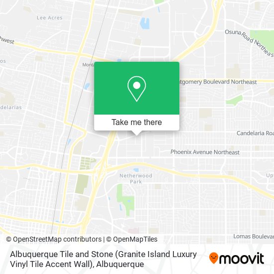 Mapa de Albuquerque Tile and Stone (Granite Island Luxury Vinyl Tile Accent Wall)