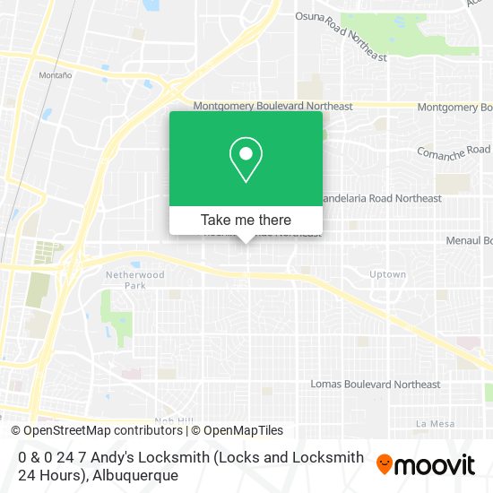 Mapa de 0 & 0 24 7 Andy's Locksmith (Locks and Locksmith 24 Hours)