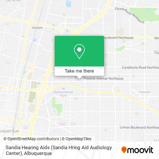 Mapa de Sandia Hearing Aids (Sandia Hring Aid Audiology Center)