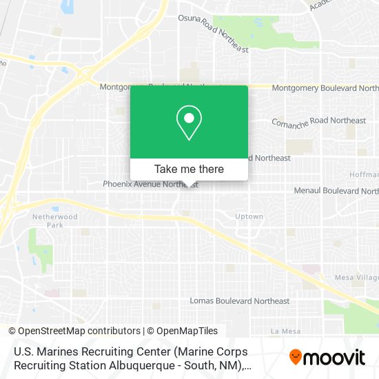 Mapa de U.S. Marines Recruiting Center (Marine Corps Recruiting Station Albuquerque - South, NM)