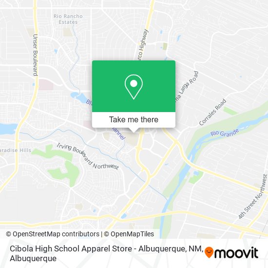 Cibola High School Apparel Store - Albuquerque, NM map