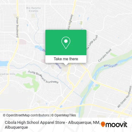 Mapa de Cibola High School Apparel Store - Albuquerque, NM
