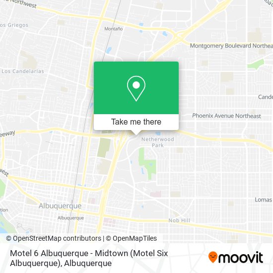 Mapa de Motel 6 Albuquerque - Midtown (Motel Six Albuquerque)