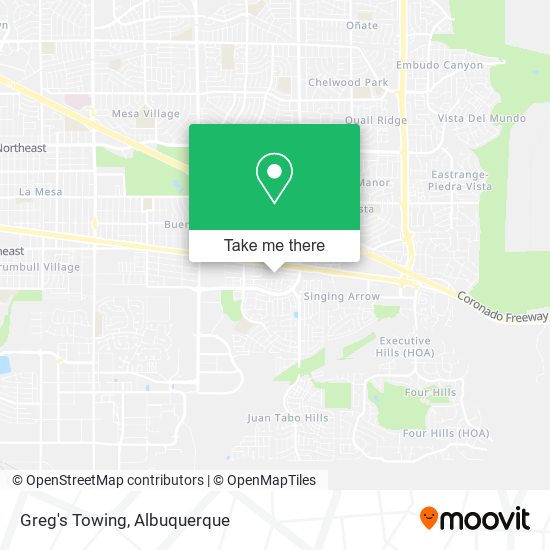 Greg's Towing map