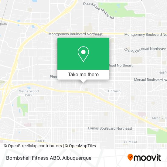 Bombshell Fitness ABQ map