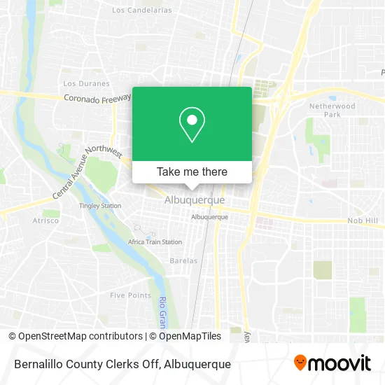 Mapa de Bernalillo County Clerks Off
