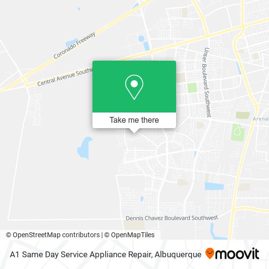 A1 Same Day Service Appliance Repair map