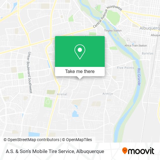 A.S. & Son's Mobile Tire Service map