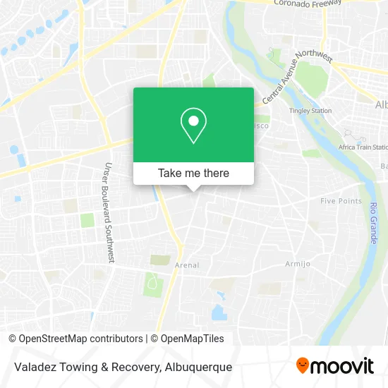 Valadez Towing & Recovery map
