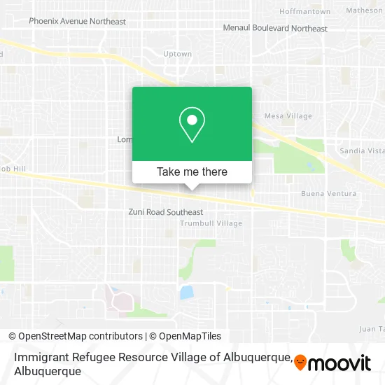 Immigrant Refugee Resource Village of Albuquerque map