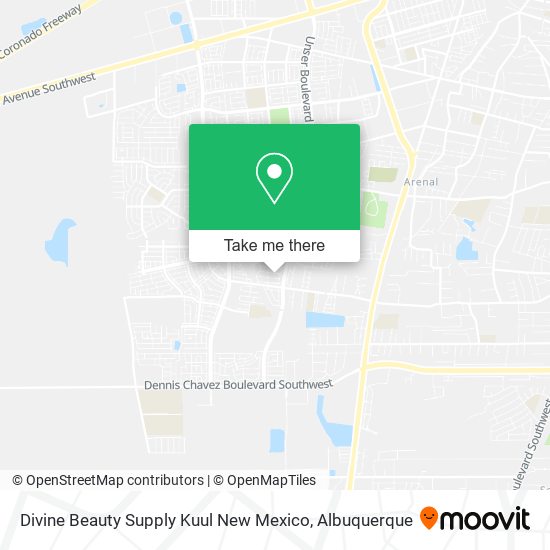 Mapa de Divine Beauty Supply Kuul New Mexico