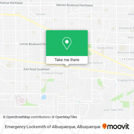 Emergency Locksmith of Albuquerque map