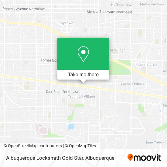 Albuquerque Locksmith Gold Star map