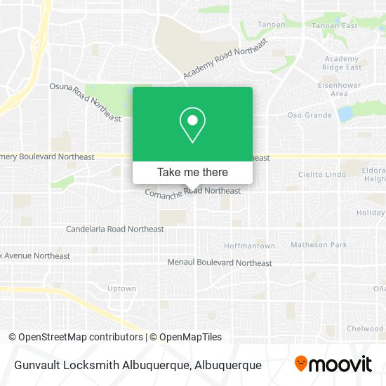 Mapa de Gunvault Locksmith Albuquerque