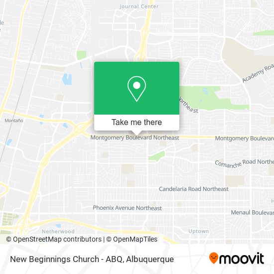 New Beginnings Church - ABQ map