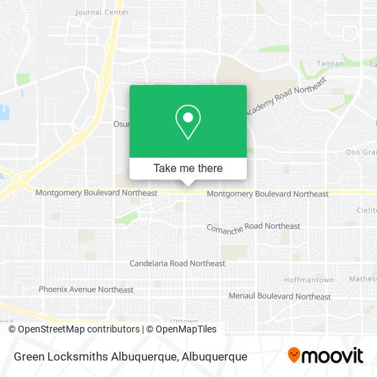 Green Locksmiths Albuquerque map
