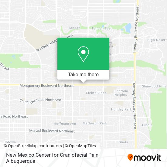 Mapa de New Mexico Center for Craniofacial Pain