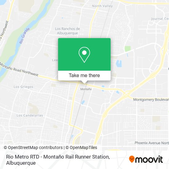Rio Metro RTD - Montaño Rail Runner Station map