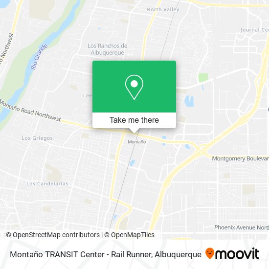 Montaño TRANSIT Center - Rail Runner map