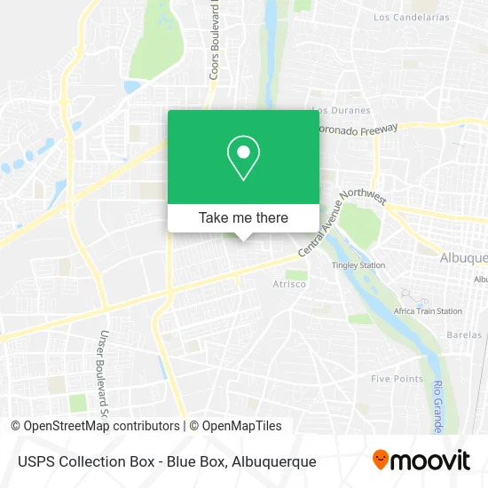Mapa de USPS Collection Box - Blue Box