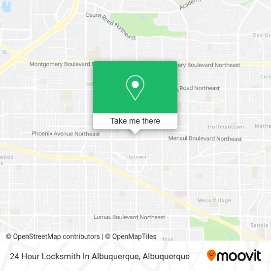 24 Hour Locksmith In Albuquerque map