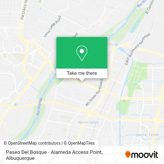 Paseo Del Bosque - Alameda Access Point map