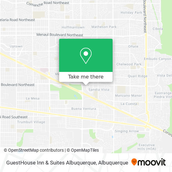 Mapa de GuestHouse Inn & Suites Albuquerque