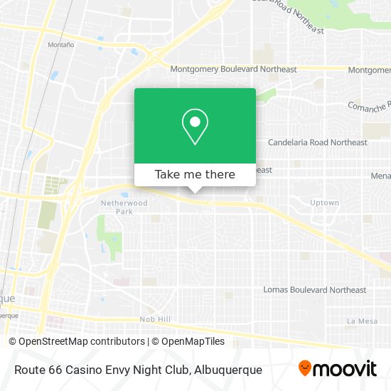 Route 66 Casino Envy Night Club map