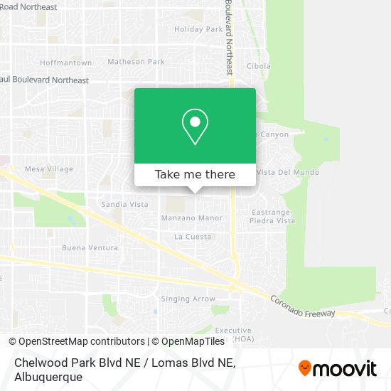 Mapa de Chelwood Park Blvd NE / Lomas Blvd NE