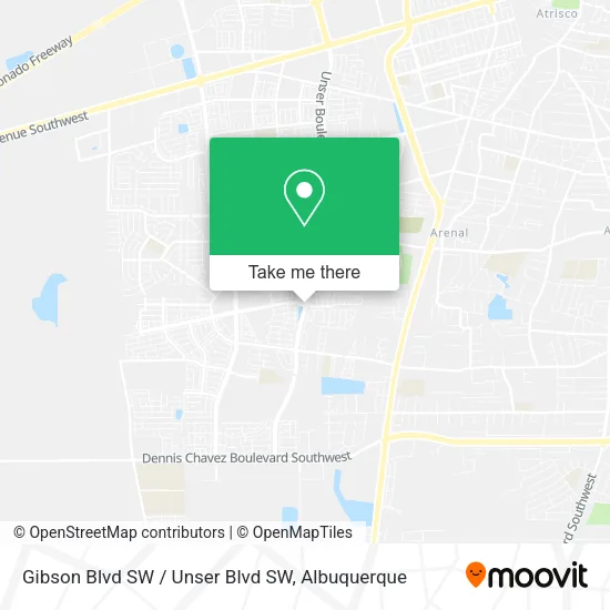 Mapa de Gibson Blvd SW / Unser Blvd SW