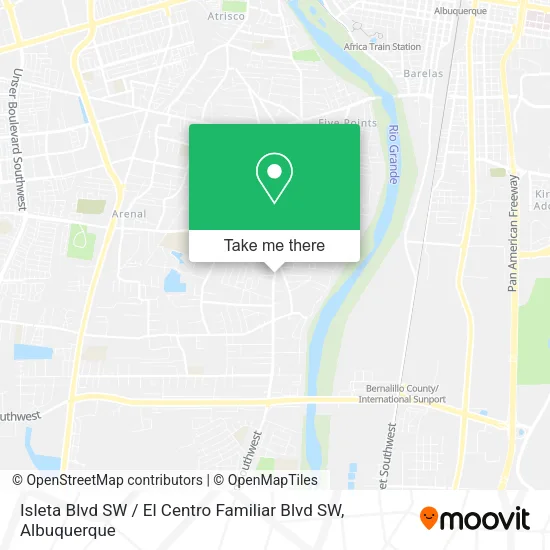 Mapa de Isleta Blvd SW / El Centro Familiar Blvd SW