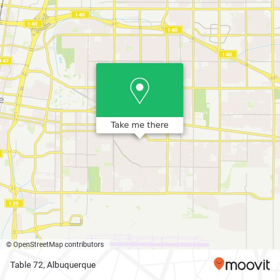 Mapa de Table 72, Zuni Rd SE Albuquerque, NM 87108