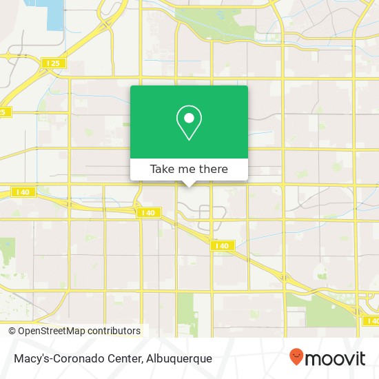 Mapa de Macy's-Coronado Center, 6600 Menaul Blvd NE Albuquerque, NM 87110