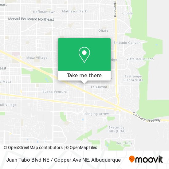 Juan Tabo Blvd NE / Copper Ave NE map