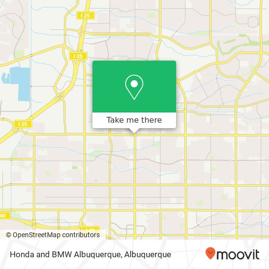 Honda and BMW Albuquerque map