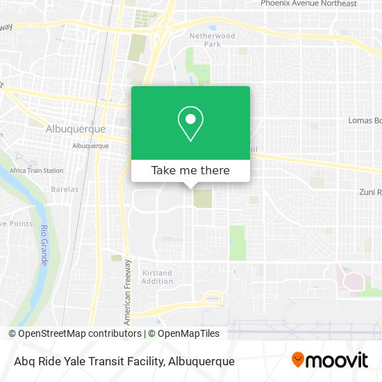 Mapa de Abq Ride Yale Transit Facility