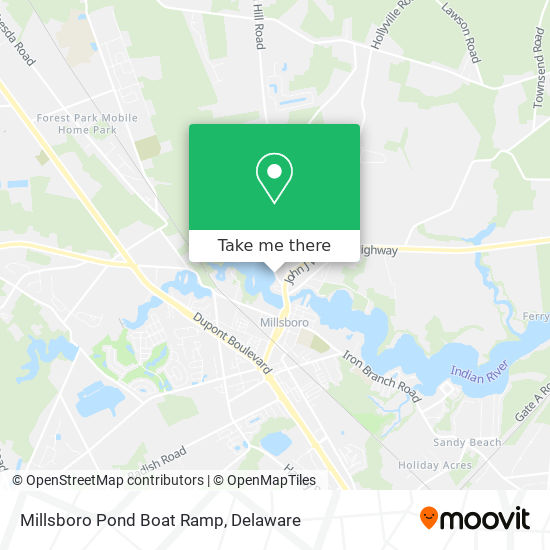 Mapa de Millsboro Pond Boat Ramp