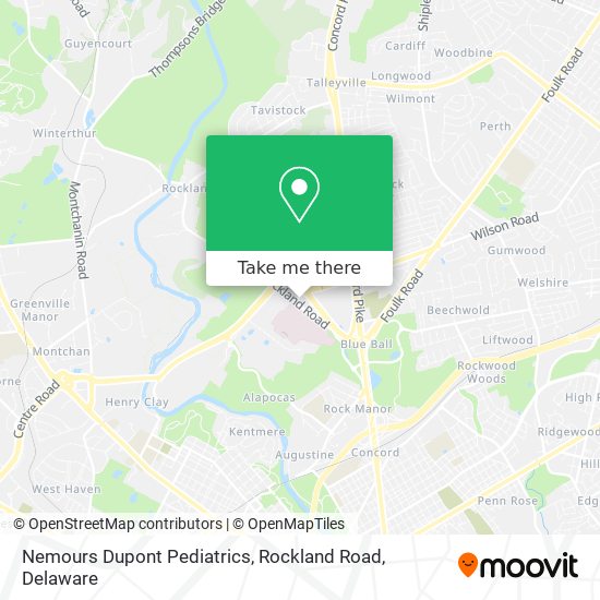 Nemours Dupont Pediatrics, Rockland Road map