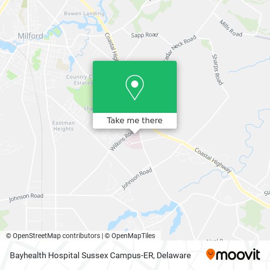 Mapa de Bayhealth Hospital Sussex Campus-ER