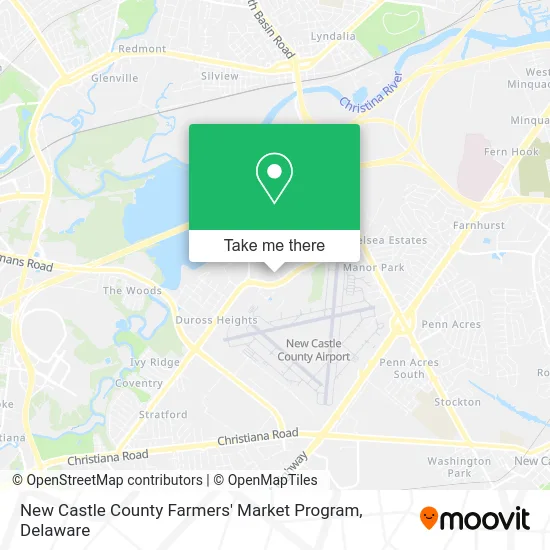 New Castle County Farmers' Market Program map