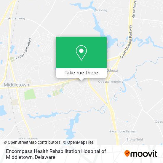 Mapa de Encompass Health Rehabilitation Hospital of Middletown