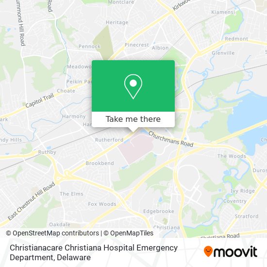 Christianacare Christiana Hospital Emergency Department map