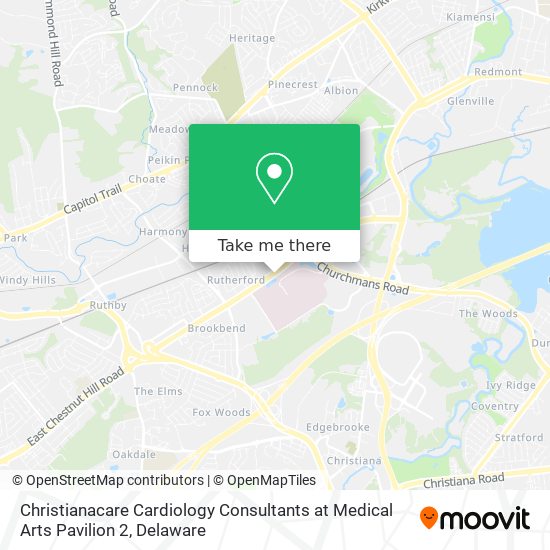 Mapa de Christianacare Cardiology Consultants at Medical Arts Pavilion 2