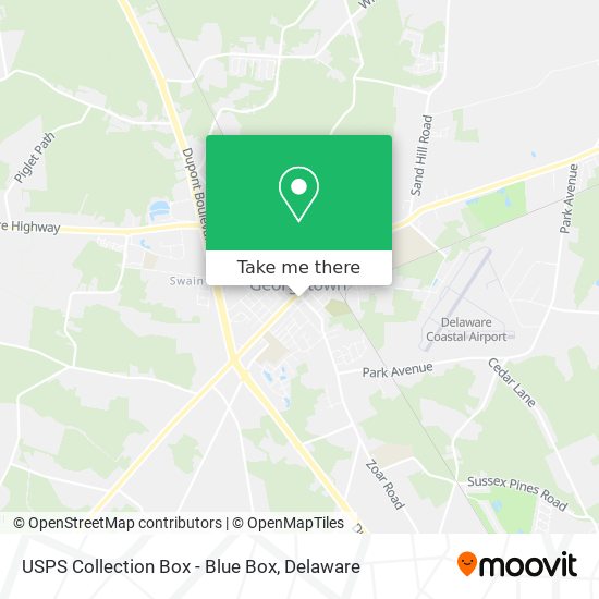 Mapa de USPS Collection Box - Blue Box